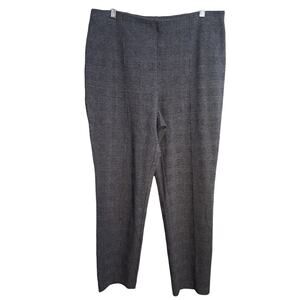 J. Jill Pants Large Gray Checkered Stretchy Straight Leg Slip On Career Casual